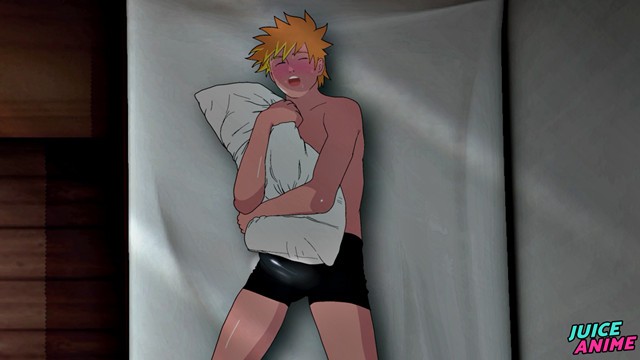 Naruto has an erotic dream and ends up rubbing his dick on the pillow YAOI